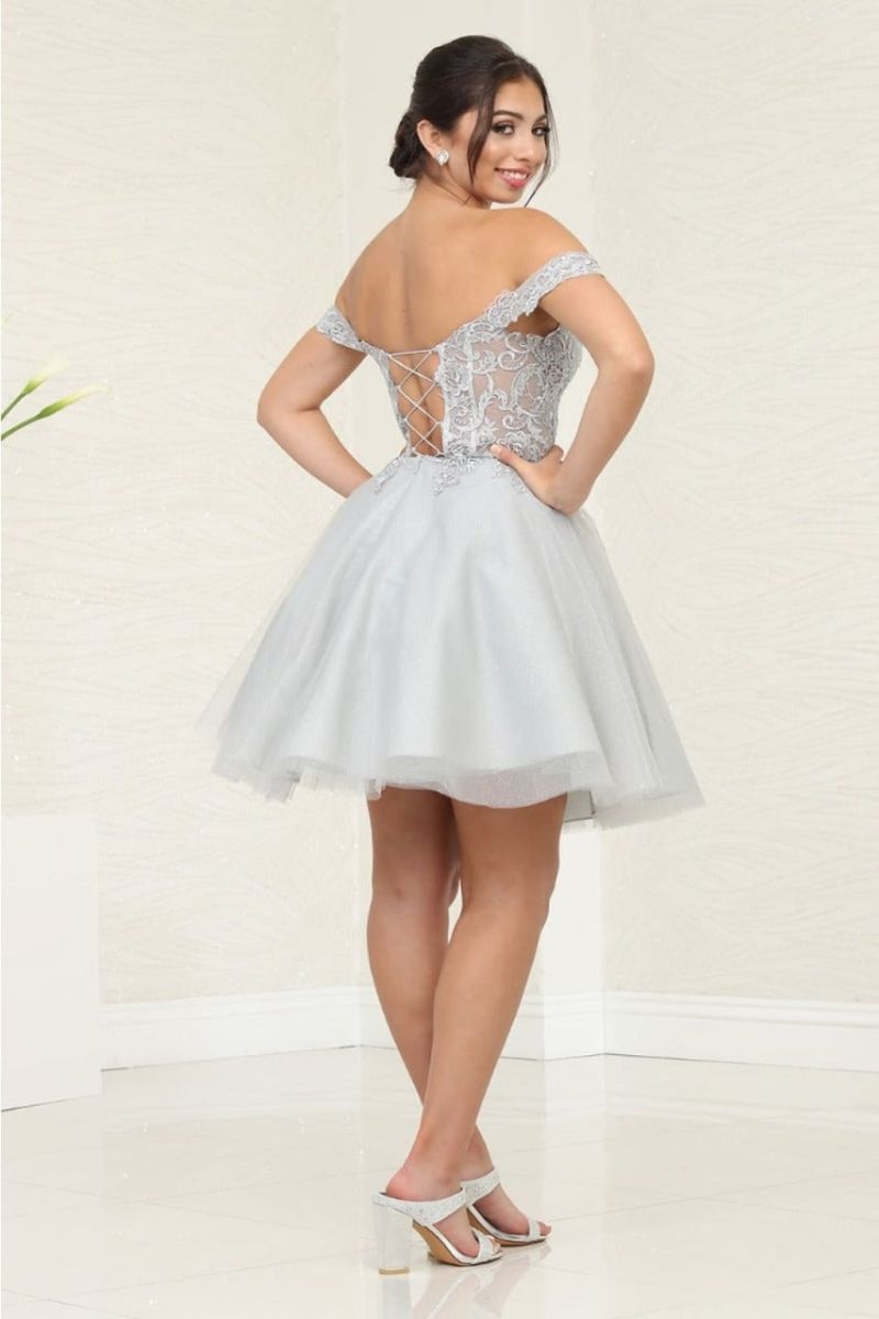 Off-the-Shoulder Knee-Length Tulle Cocktail A-Line May Queen 2009