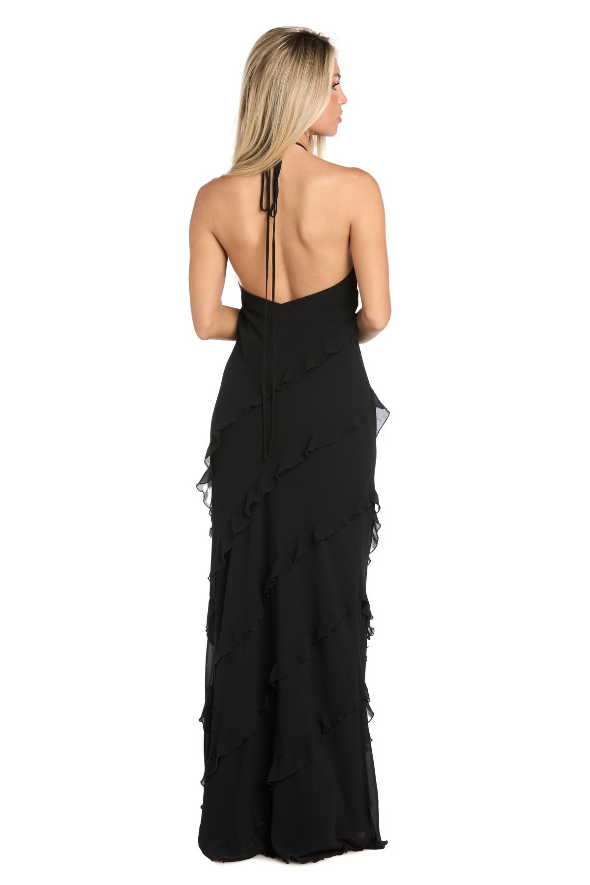 Morgan & Co 10228 Long Formal Ruffle Prom Dress