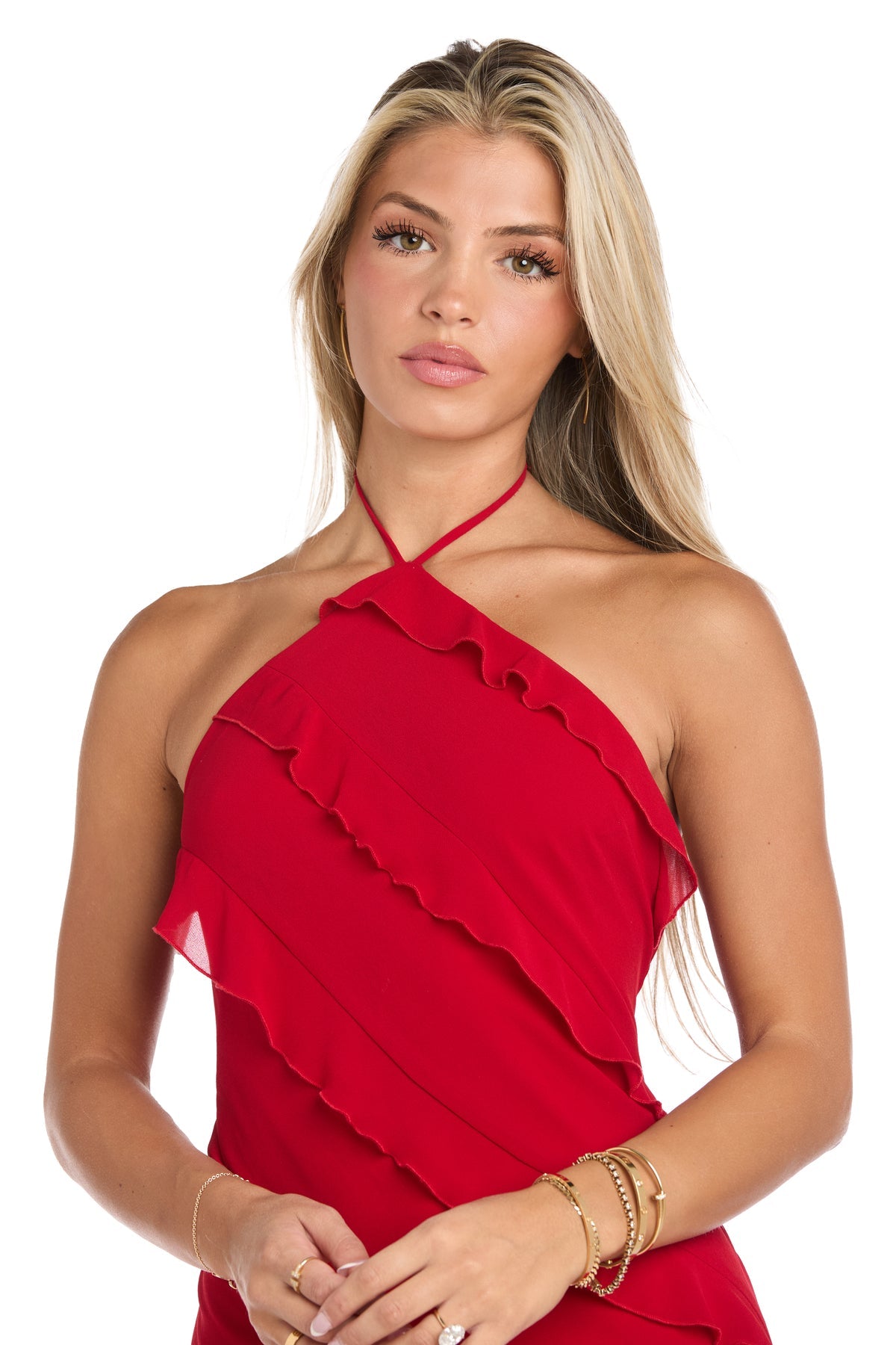 Morgan & Co 10228 Long Formal Ruffle Prom Dress