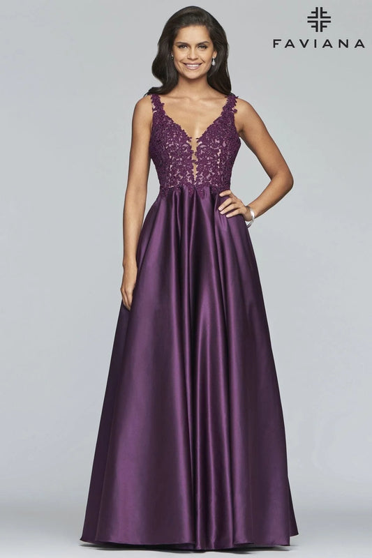 Prom Dresses Long Ball Ball Gown Applique Prom Dress Plum