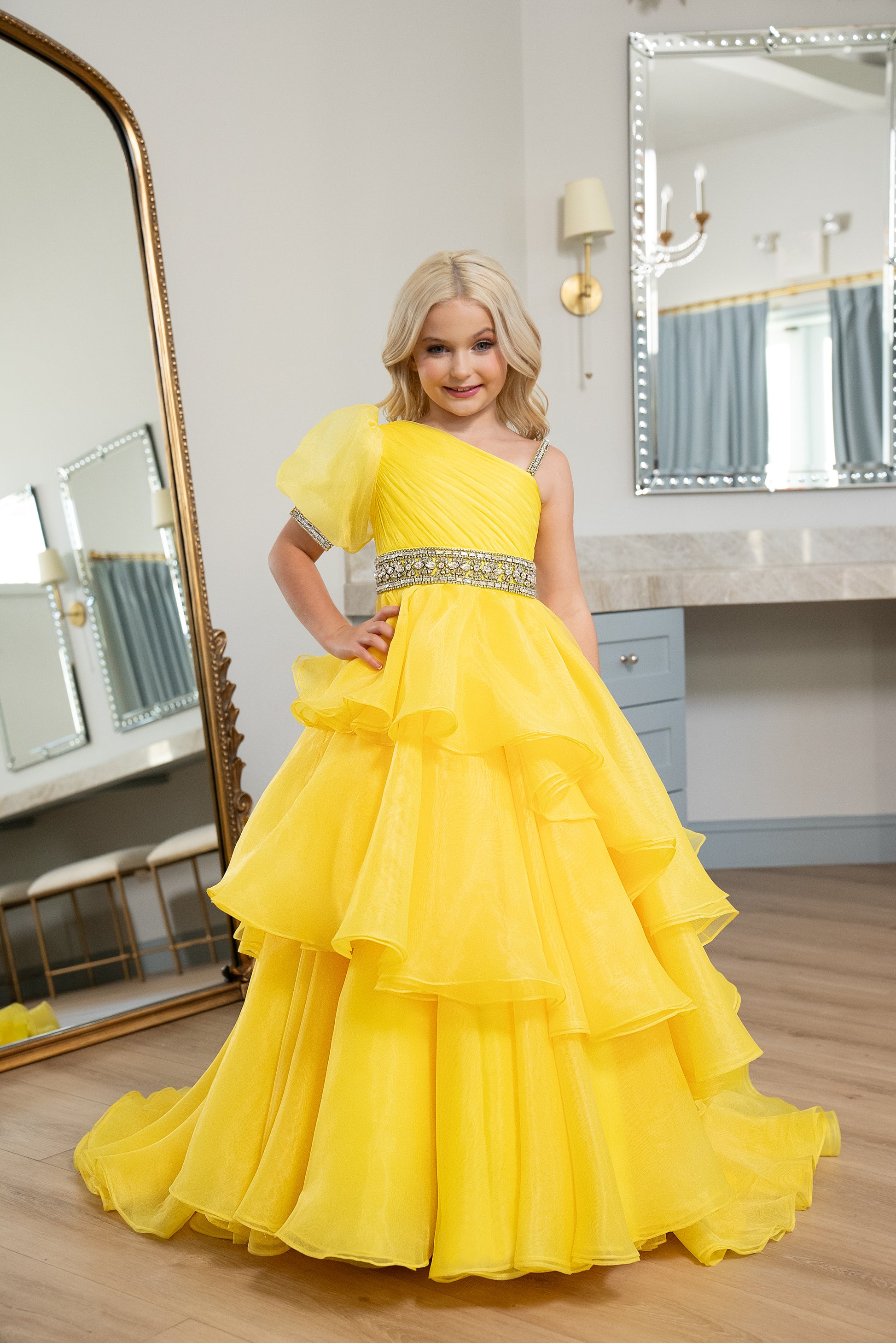 Rachel Allan 10260 Long A Line Tiered Flower Girl Dress