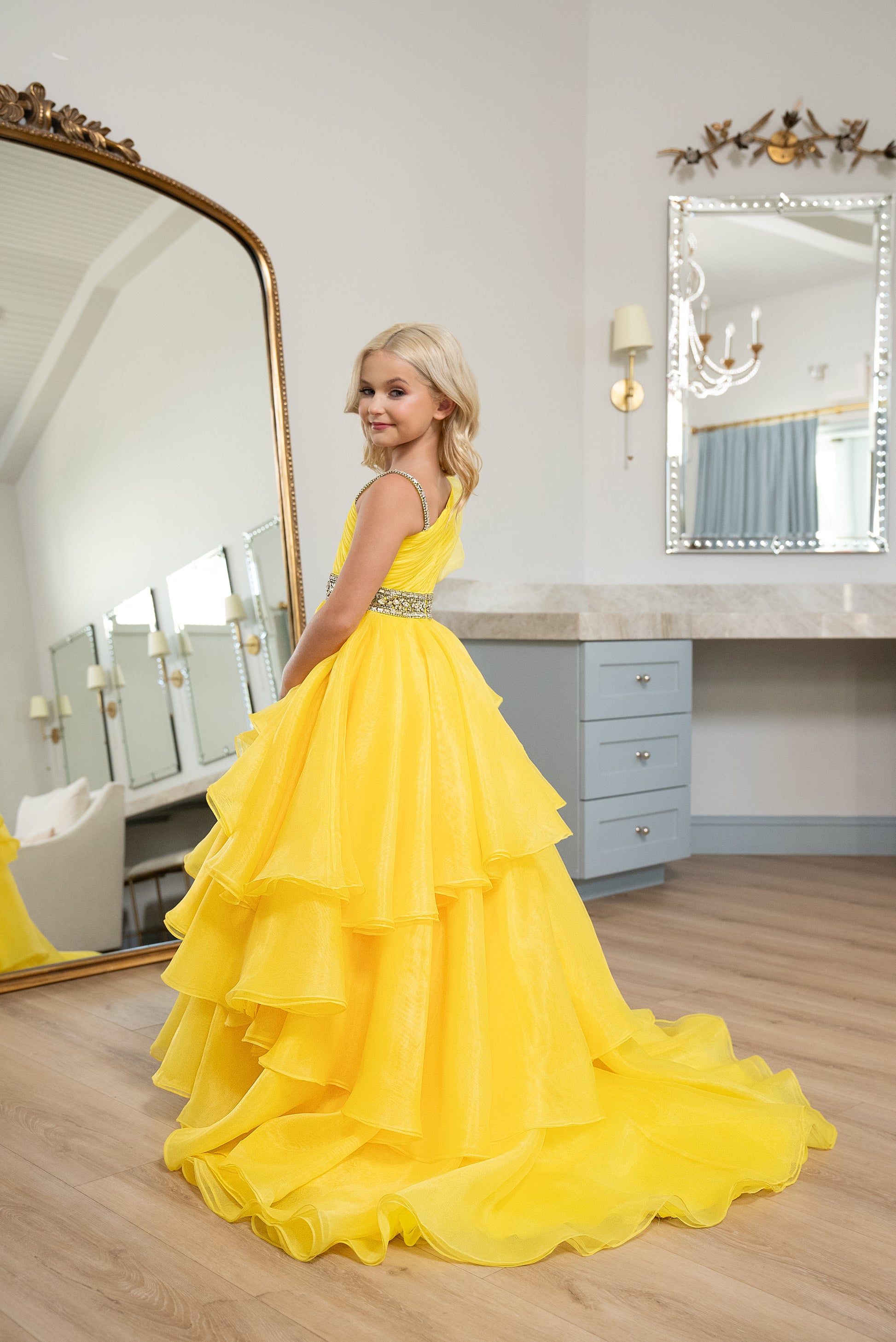 Rachel Allan 10260 Long A Line Tiered Flower Girl Dress