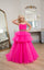 Flower Girl Dresses Layered Long Ball Gown Flower Girl Dress Hot Pink