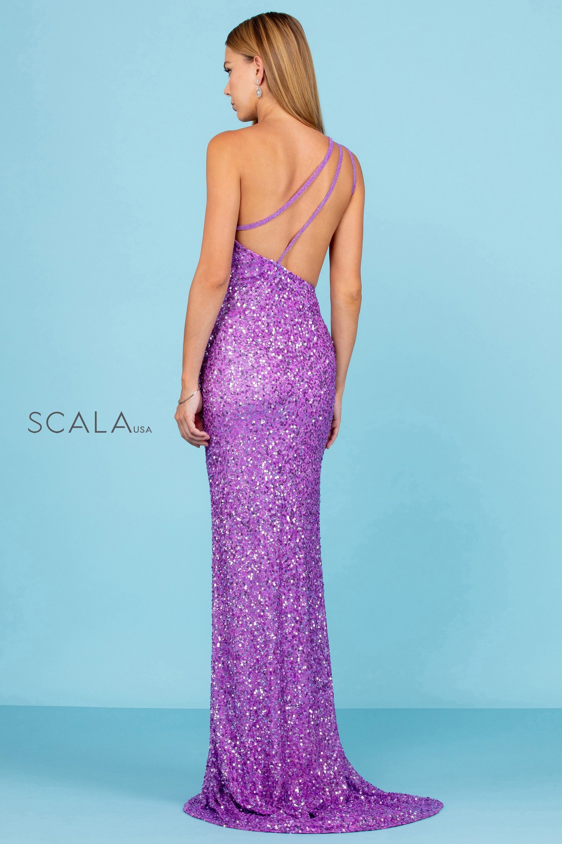 Scala 60290 Prom Fitted Slit Formal Evening Dress