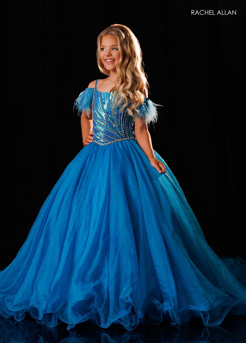 Off-the-Shoulder Floor-Length Tulle Ball Gown Rachel Allan 10344