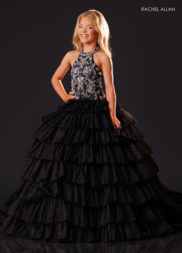 Halter Floor-Length Tulle Formal Ball Gown Rachel Allan 10352