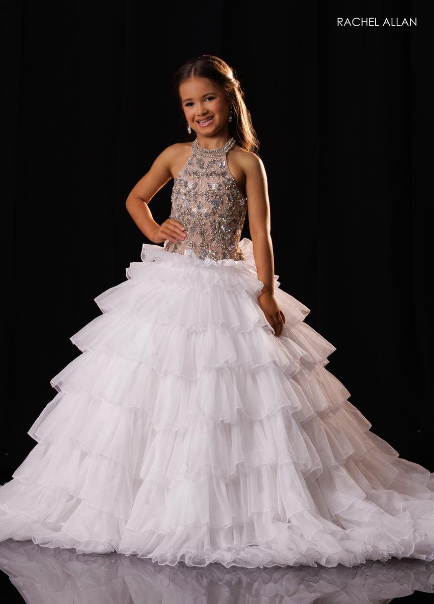 Halter Floor-Length Tulle Formal Ball Gown Rachel Allan 10352