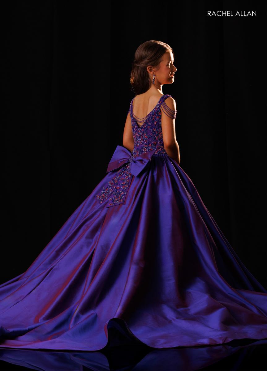 Scoop Floor-Length Satin Prom Ball Gown Rachel Allan 10356