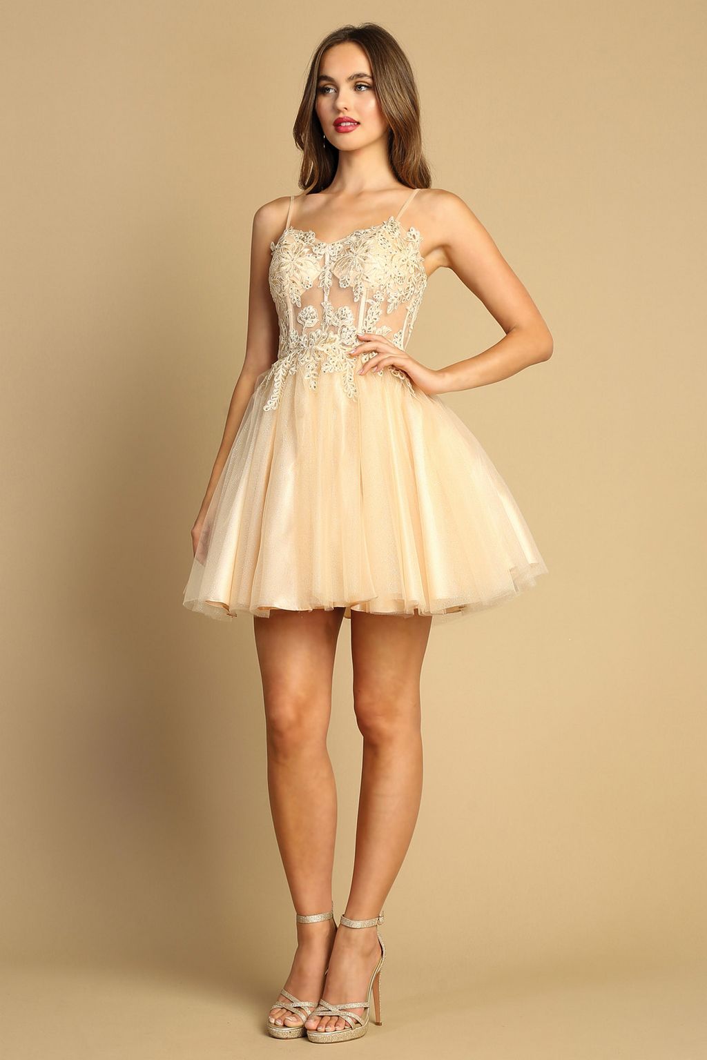 Adora 1039 A Line Prom Short Homecoming Corset Cocktail Dress