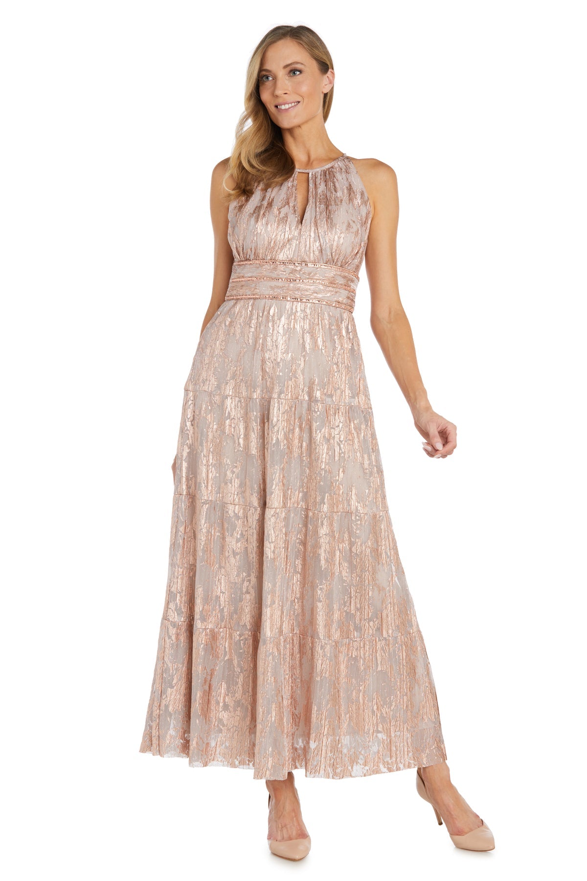 R&M Richards 1043 A Line Long Formal Printed Evening Dress