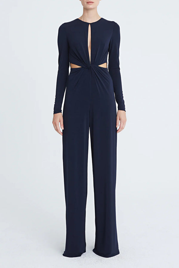 Halston 1047227 Long Sleeve Keyhole Formal Jumpsuit