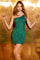 Cocktail Dresses Short Fitted Sequin Cocktail Prom Dress Asian Jade