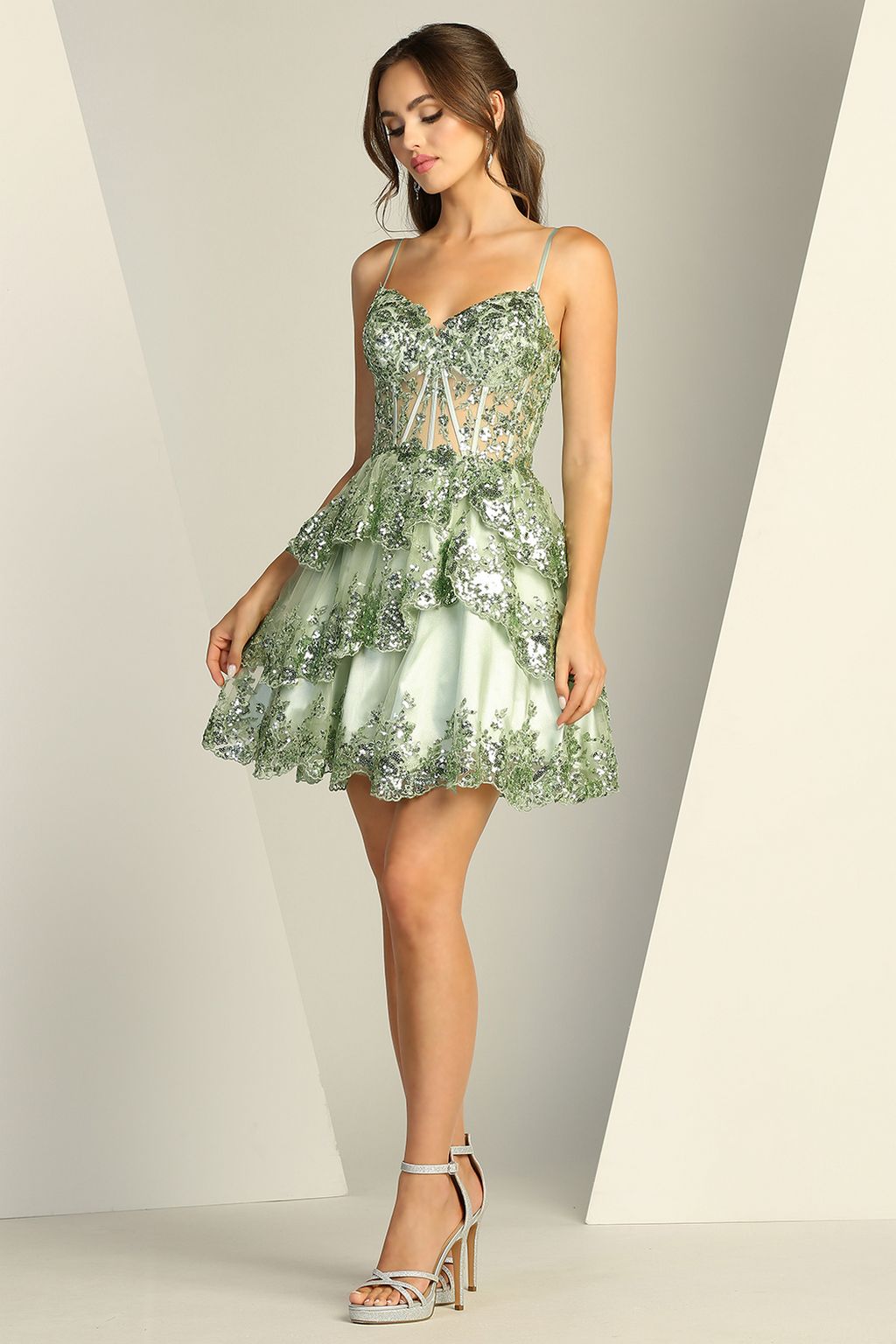 slim fit dress slacks Zapaka Women Sage Green Homecoming Dress with Appliques Corset Tight Short Ruched Short Satin Cocktail Dress, Sage Green / US26W
