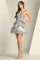 Cocktail Dresses Homecoming Short Glitter Corset Prom Dress Silver