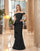 Formal Dresses Long Formal Fitted Ruffle Dress Black