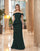 Formal Dresses Long Fitted Ruffle Formal Evening Dress Forest