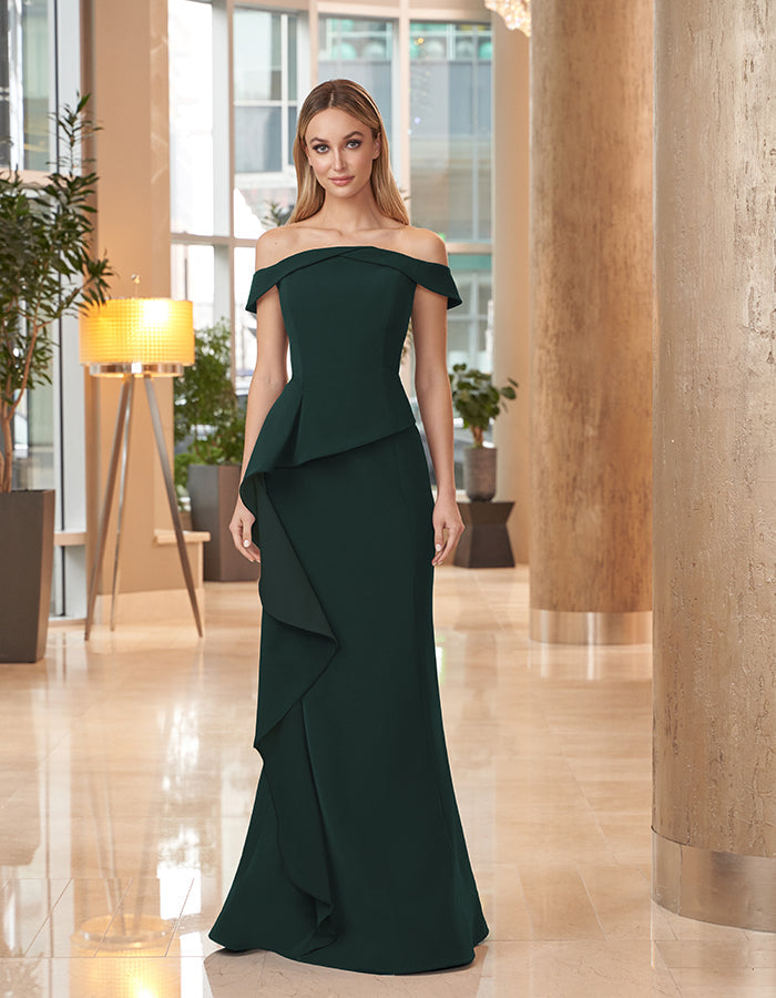 Formal Dresses Long Fitted Ruffle Formal Evening Dress Forest