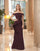 Formal Dresses Long Fitted Ruffle Formal Evening Dress Wine