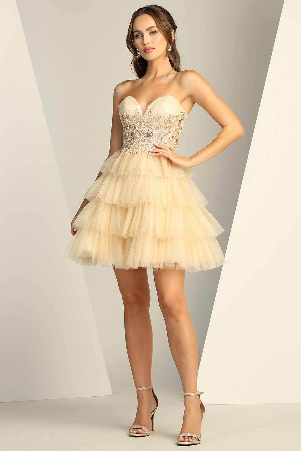 Adora 1062 Homecoming Short Glitter Prom Cocktail Dress