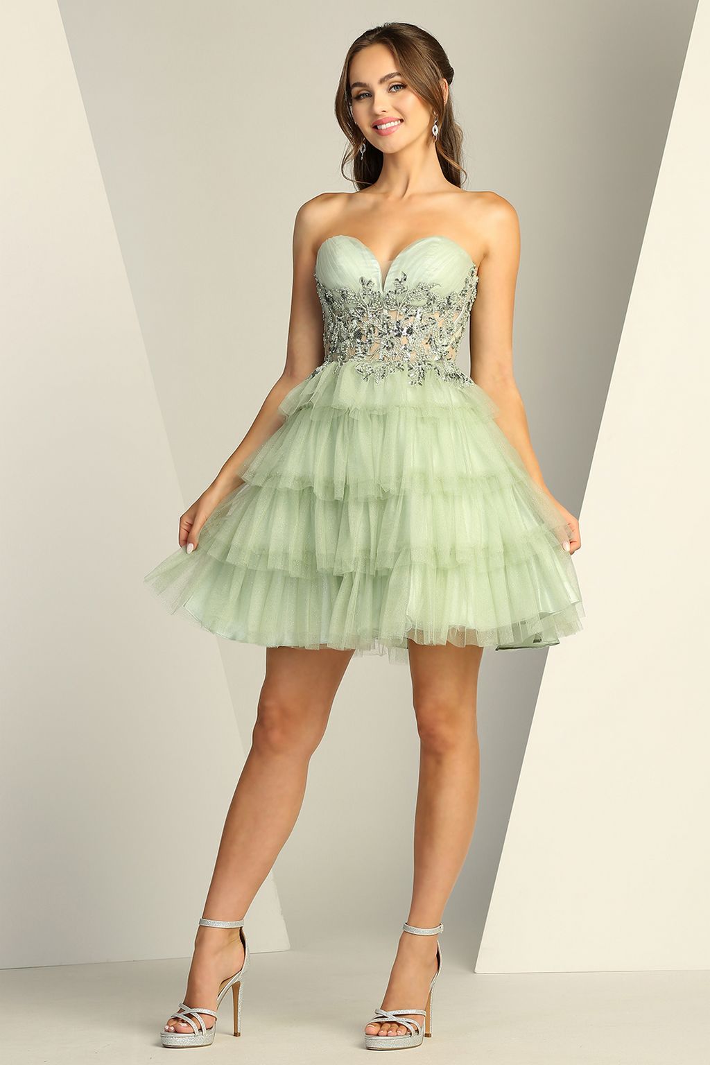 Adora 1062 Homecoming Short Glitter Prom Cocktail Dress