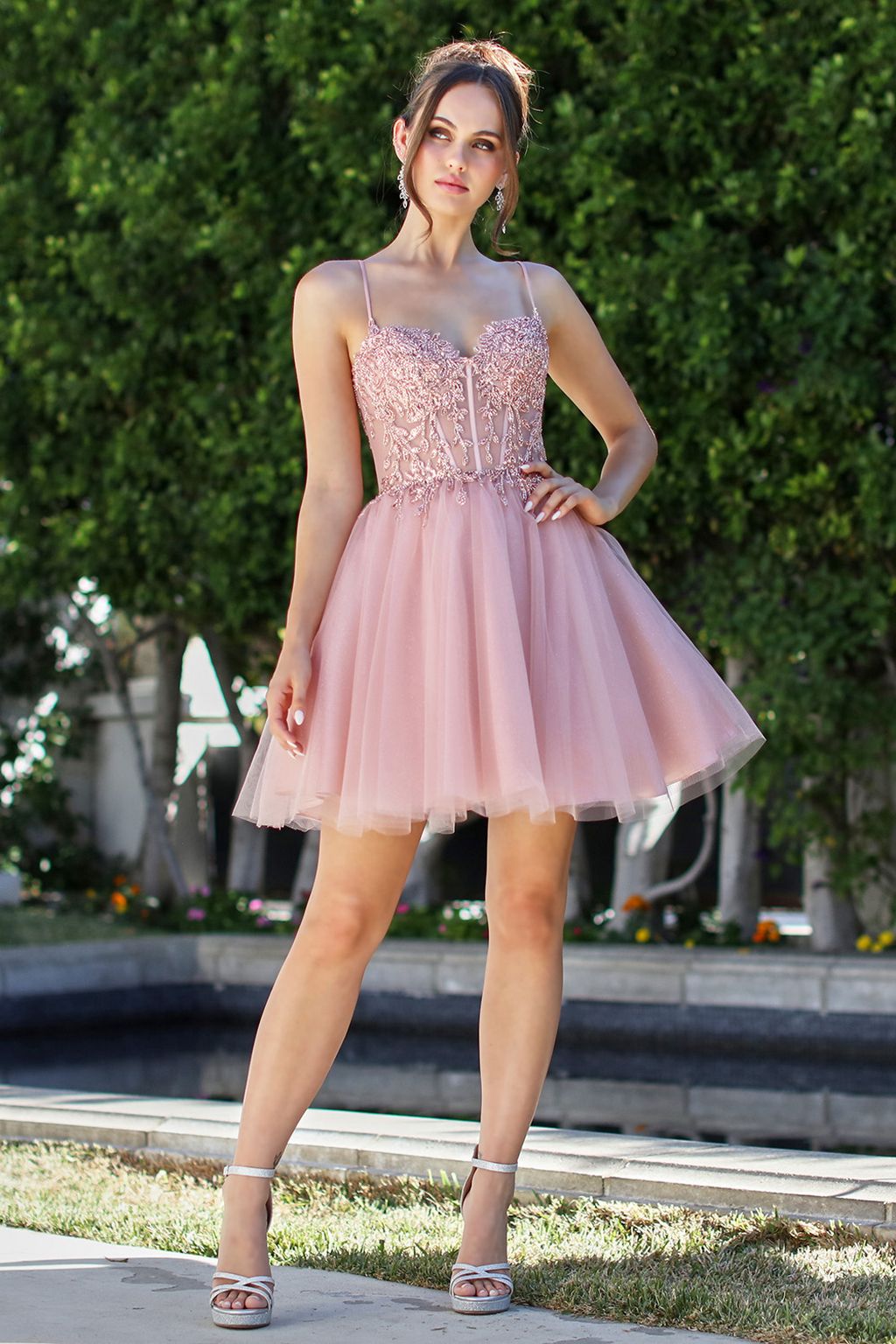 Adora Design 1065 Homecoming Short A Line Corset Applique Cocktail Dress