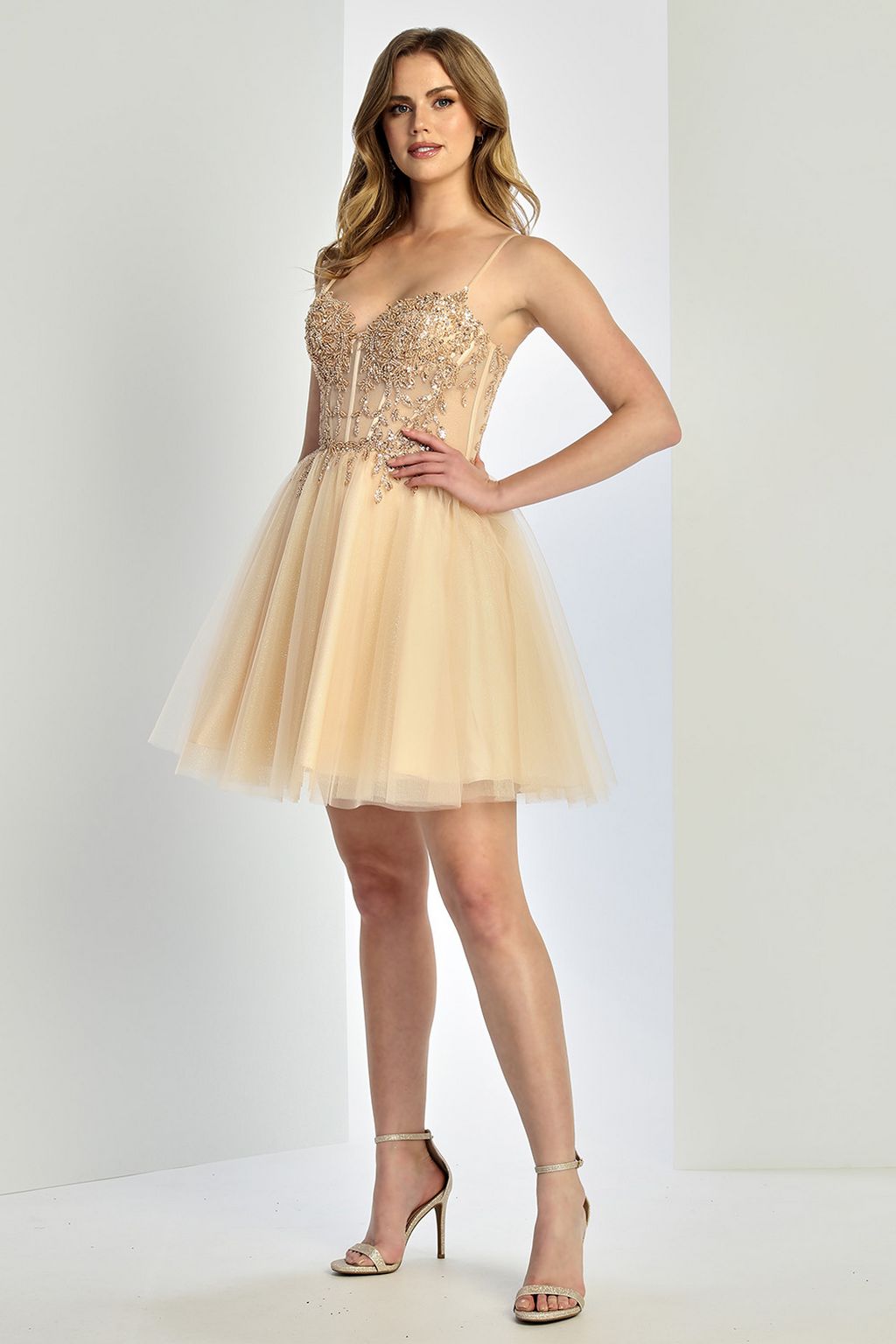 Adora Design 1065 Homecoming Short A Line Corset Applique Cocktail Dress