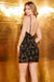 Cocktail Dresses Fitted Cocktail Short Sequin Dress Black/Gold
