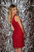 Cocktail Dresses Short Cocktail Sequin Bow Dress Red