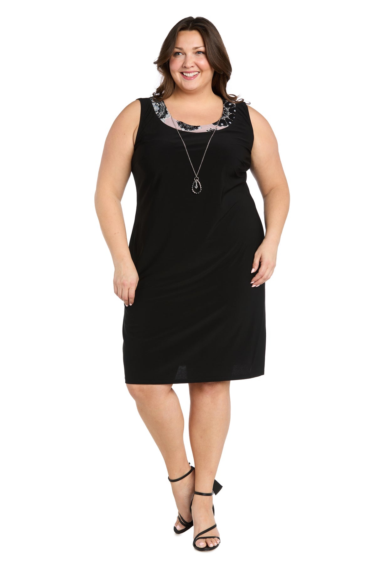 R&M Richards 1073W Printed Jacket Plus Size Short Dress
