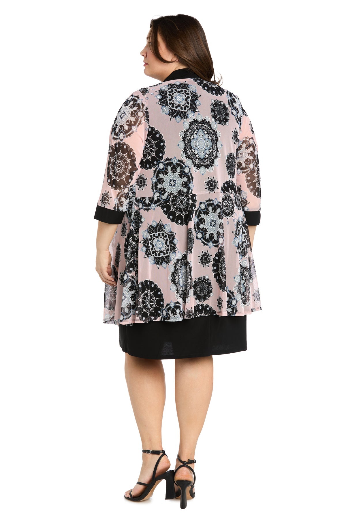 R&M Richards 1073W Printed Jacket Plus Size Short Dress