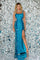 Prom Dresses Long Zigzag Pailettes Formal Prom Sequin Dress Turquoise/Silver