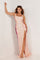Prom Dresses Long Zigzag Pailettes Formal Prom Sequin Dress Blush/Fuchsia