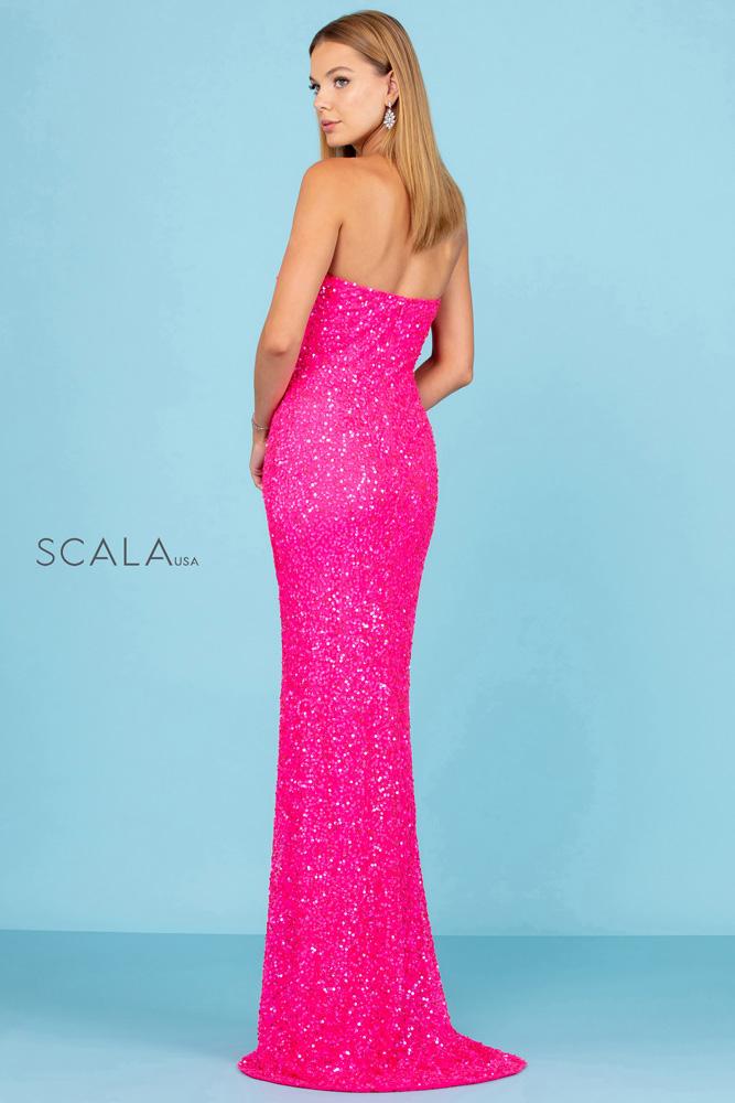 Strapless Straight Neck Floor-Length Sequin Prom Mermaid Scala 60291