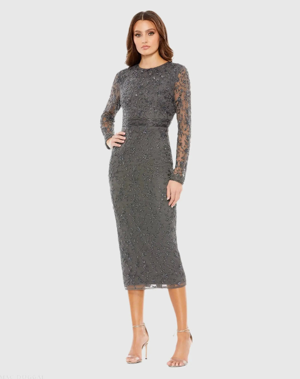 Cocktail Dresses Long Sleeve Cocktail Dress Charcoal