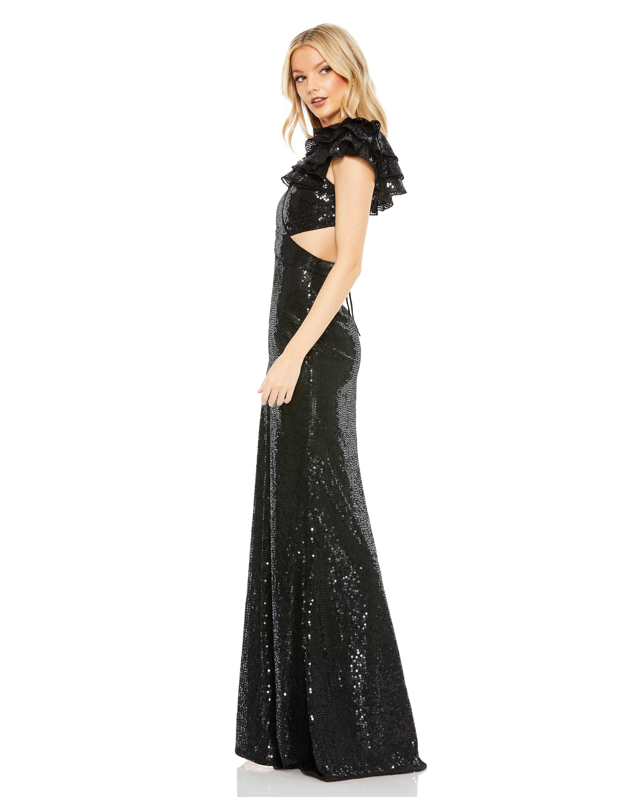 Long Ruffle Sleeve Formal Dress Ruffle Sleeves Mac Duggal 10829