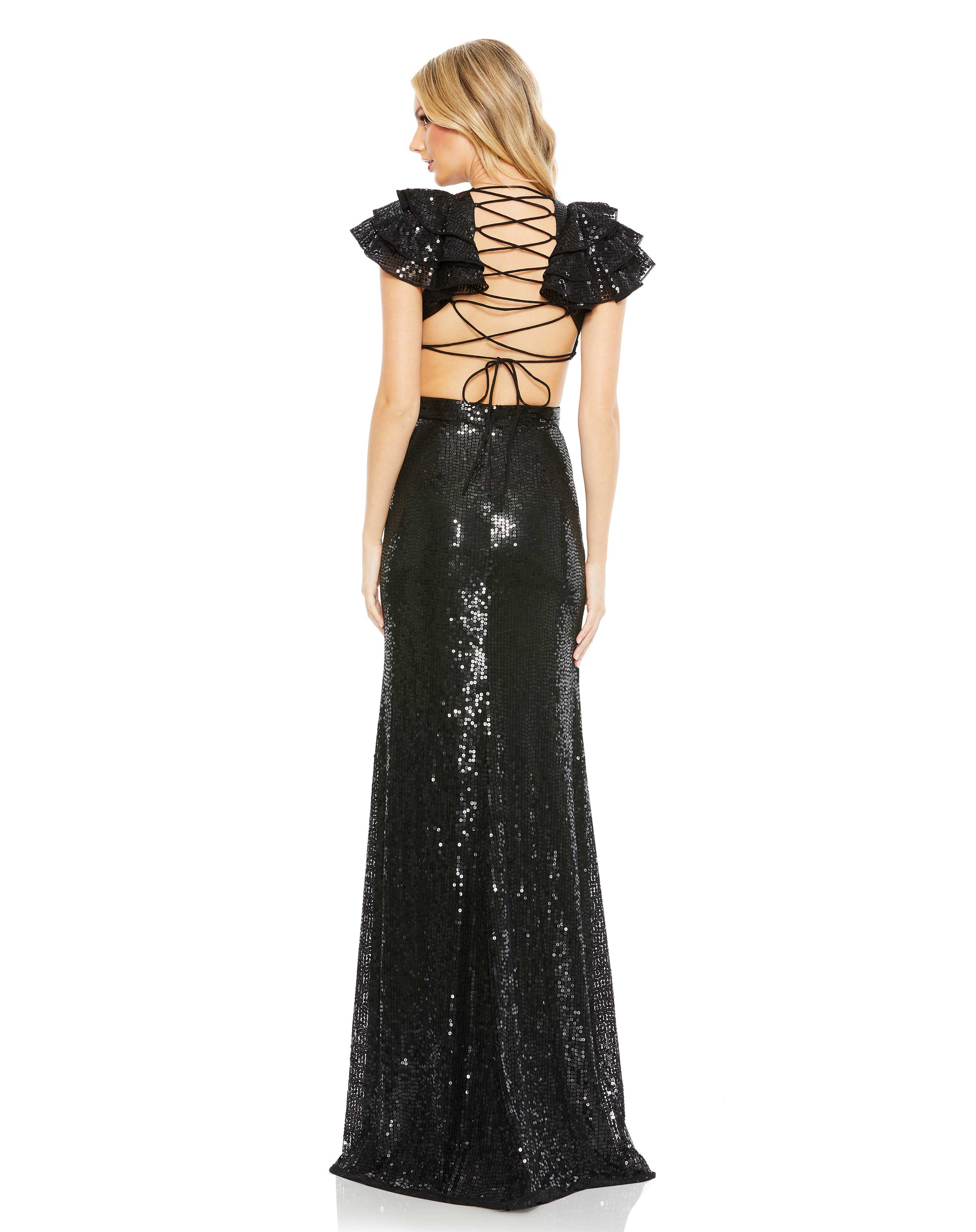 Long Ruffle Sleeve Formal Dress Ruffle Sleeves Mac Duggal 10829