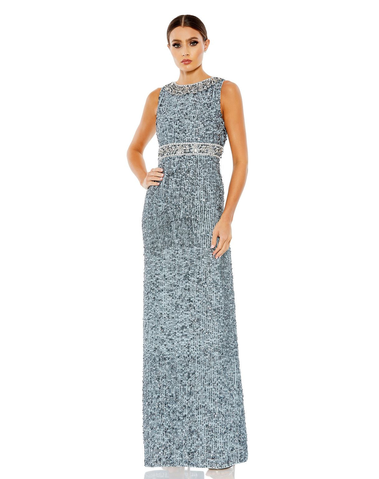 Mac Duggal 10839 Long Sleeveless Formal Dress