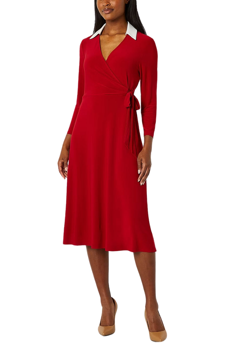 Evan Picone 10877845 Short Cocktail Midi Wrap Dress