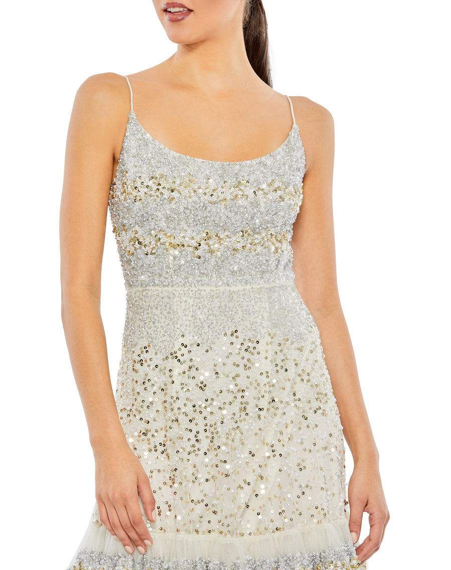 Mac Duggal 10883 Long Formal Sequin Prom Dress
