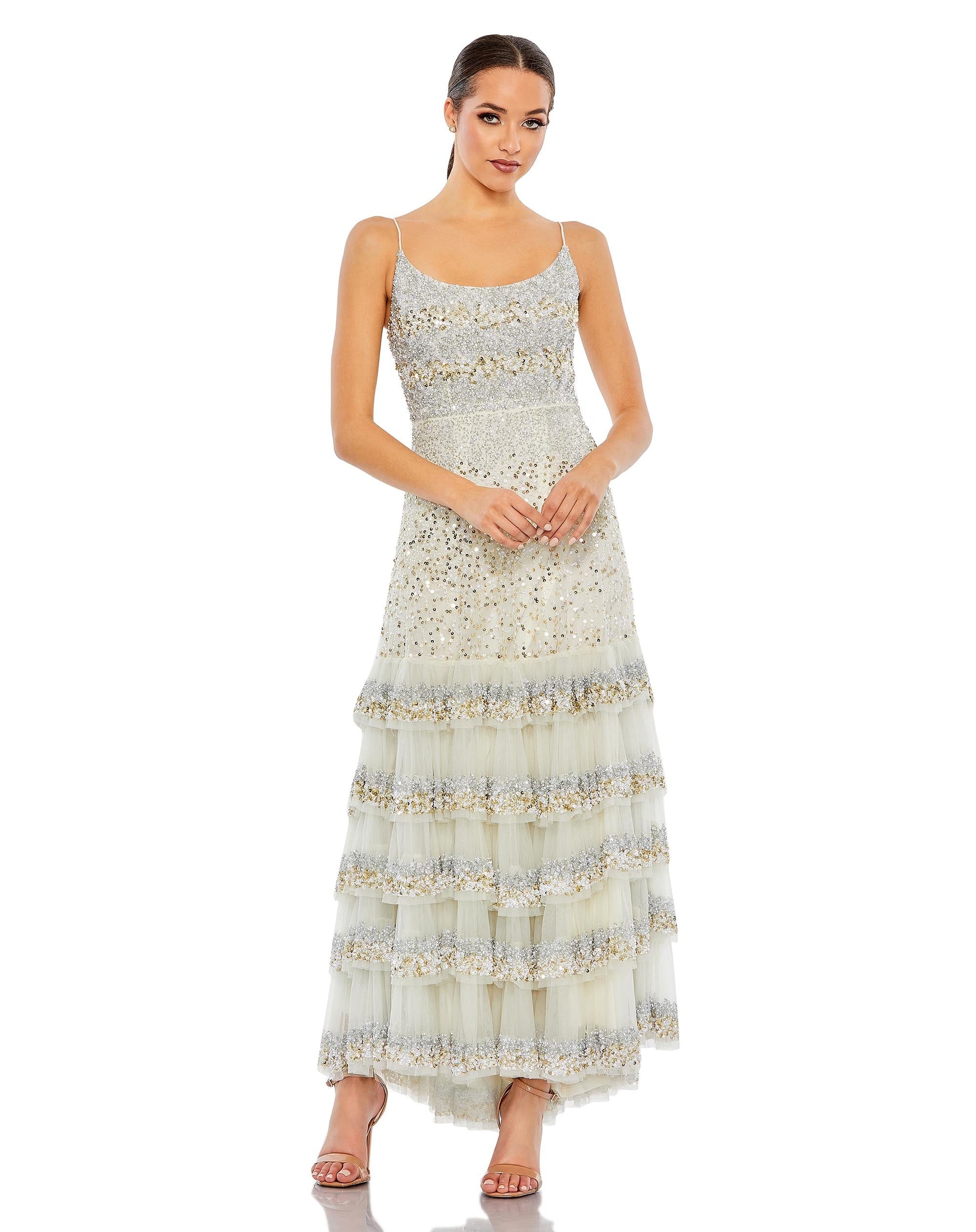 Mac Duggal 10883 Long Formal Sequin Prom Dress