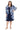 Plus Size Dresses Short Printed Plus Size Jacket Dress Navy/Denim