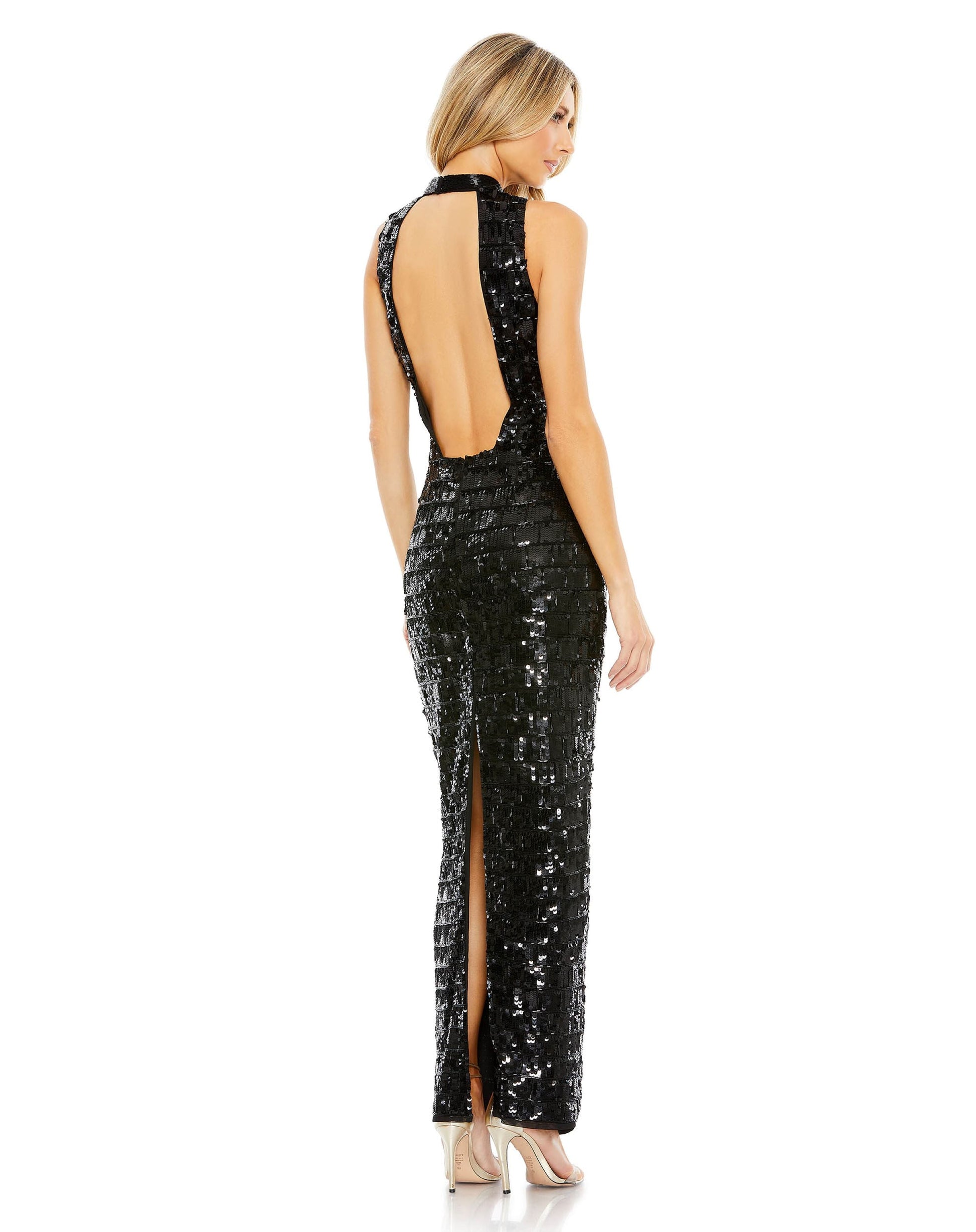 Mac Duggal 10907 Long Fitted Sequin Formal Prom Dress