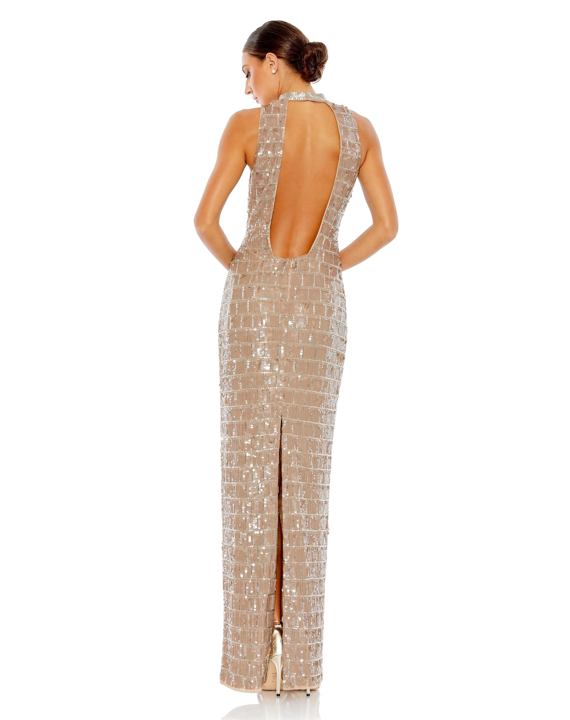 Mac Duggal 10907 Long Fitted Sequin Formal Prom Dress