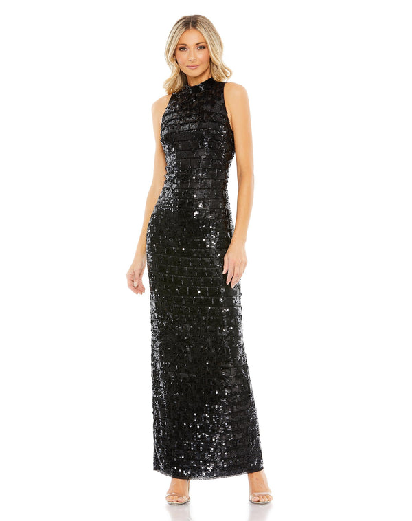 Sequin Formal Prom Dress Long Fitted Mac Duggal 10907