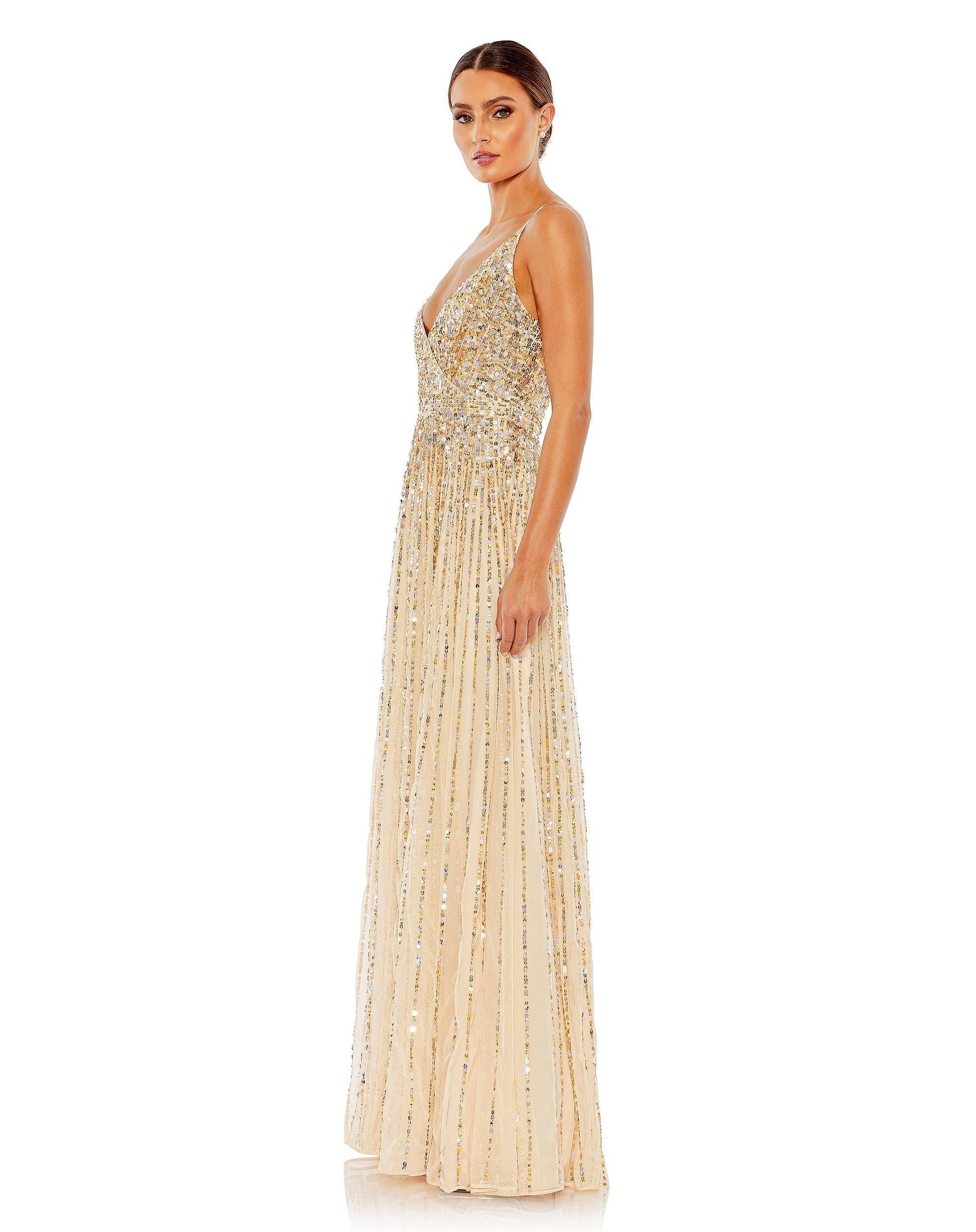 Mac Duggal 10928 Long Spaghetti Strap Prom Dress