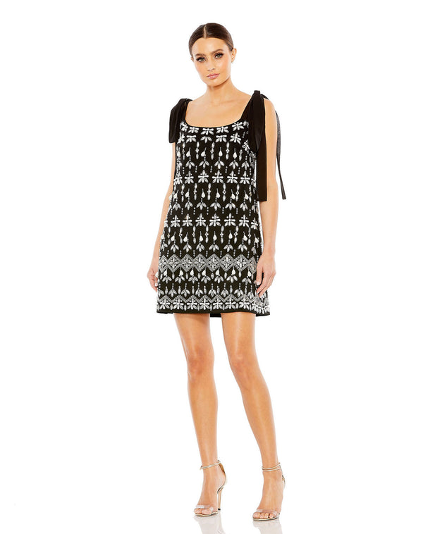 Short Beaded Dress Cocktail Mini Mac Duggal 10937