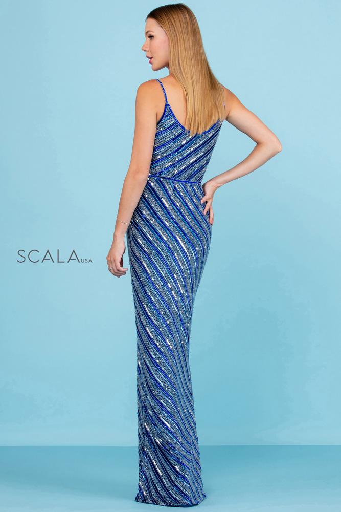V-Neck Floor-Length Sequin Formal Mermaid Scala 60258