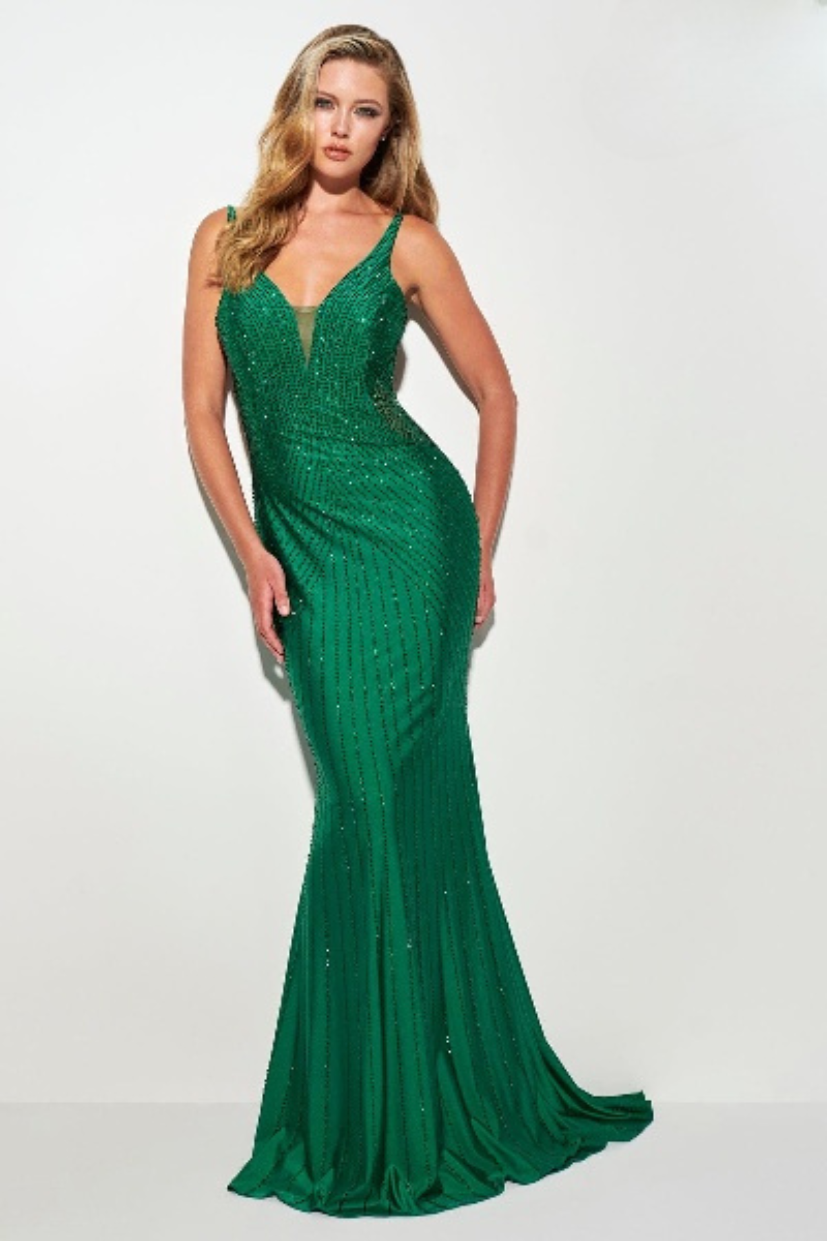 Prom Dresses Mermaid Long Pattern Formal Prom Dress  Dark Emerald