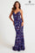 Prom Dresses Long Formal Floral Sequin Evening Prom Dress Purple/Navy
