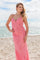 Prom Dresses Long Fitted Formal Beaded Lace Prom Dress Candy Pink